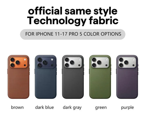 MagSafe Woven Fabric iPhone Case – iPhone 13 to 17 Series, Shockproof