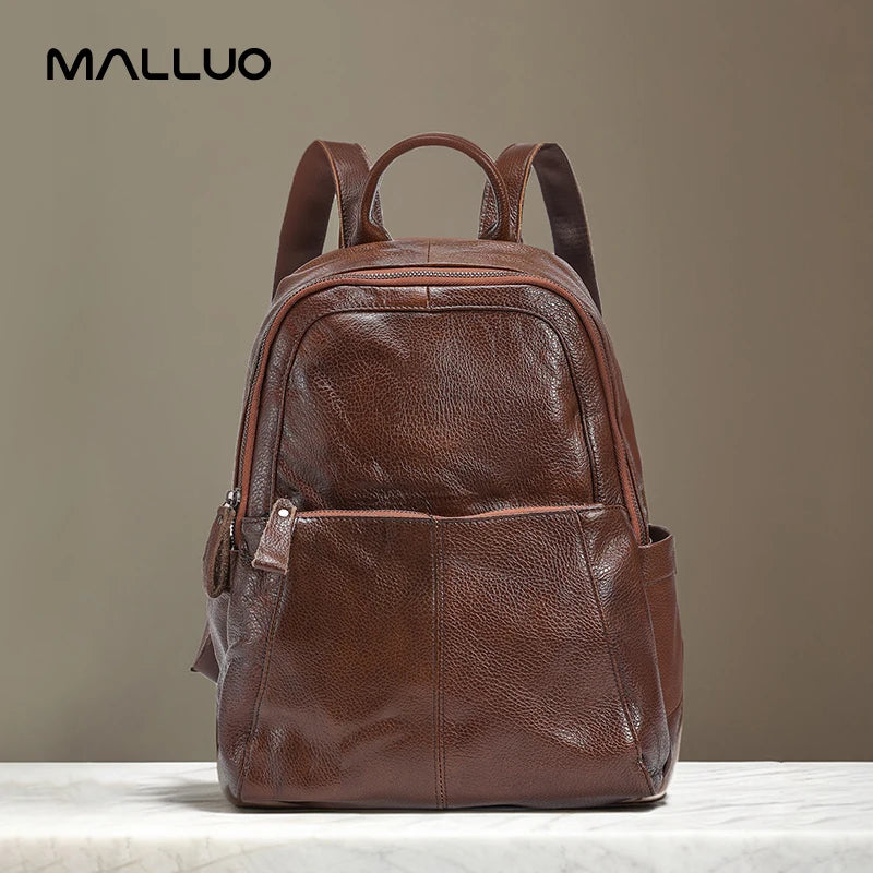 Genuine Cowhide Leather Backpack – Women's Luxury Travel Bag