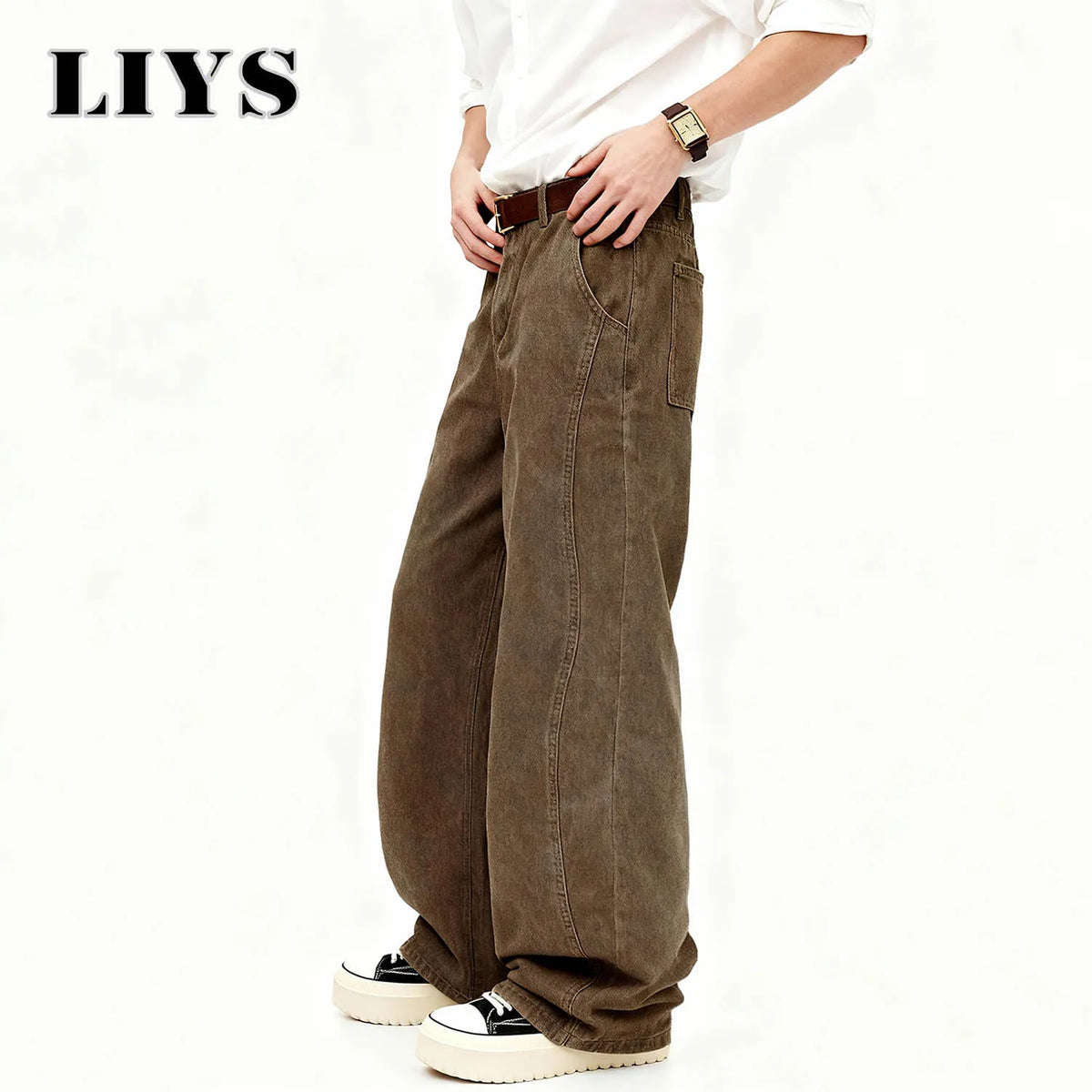 Men's Baggy Wide Leg Jeans – Retro Streetwear Denim