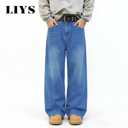 Baggy Wide Leg Jeans – Unisex Oversized Streetwear Denim Pants