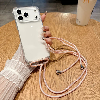 iPhone Crossbody Lanyard Case – Clear Shockproof Bumper Cover