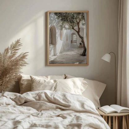 Olive Tree Wall Art Print – Mediterranean Courtyard Poster