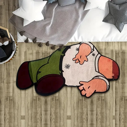 Cute Cartoon Character Rug – Soft Non-Slip Bedroom Floor Mat