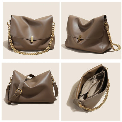 Trendy Genuine Cow Leather Shoulder Chain Bag