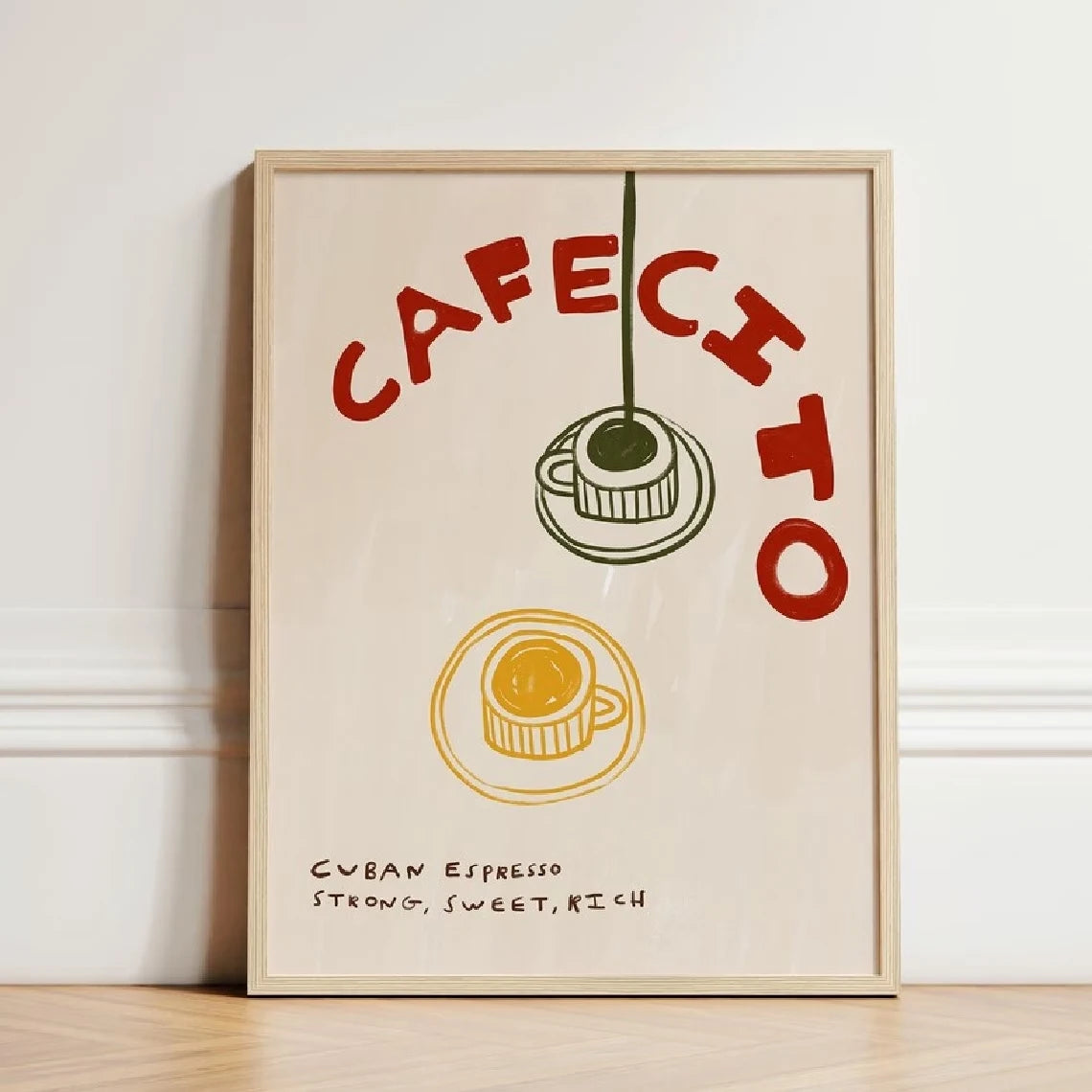 Cafecito Cuban Espresso Wall Art Print – Retro Coffee Poster