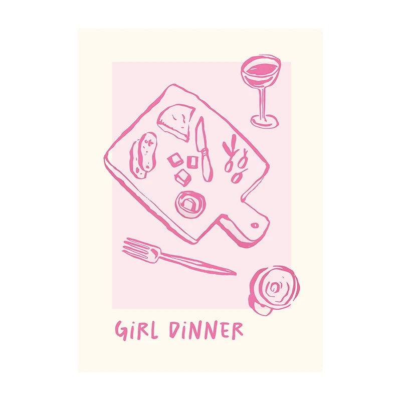 Minimalist Kitchen Wall Art Poster – Food Print for Home Decor