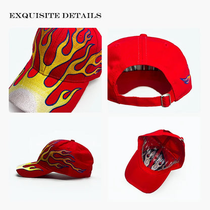 Tribal Thorn & Flame Embroidered Baseball Cap – Y2K Street Style Hat