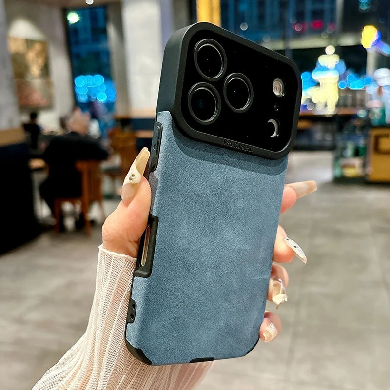 Lambskin Leather iPhone Case – Shockproof Slim Cover