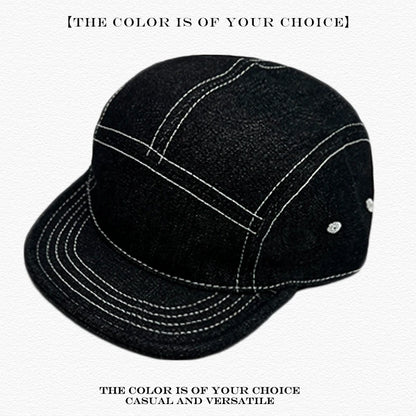 5-Panel Flat Brim Cap – Retro Hip-Hop Street Style Hat for Men & Women