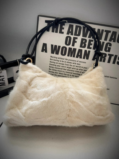 Mink Fur Shoulder Bag – Luxury Women's Crossbody Handbag