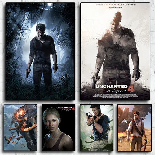 Uncharted Video Game Canvas Poster – Wall Art Print for Home Decor