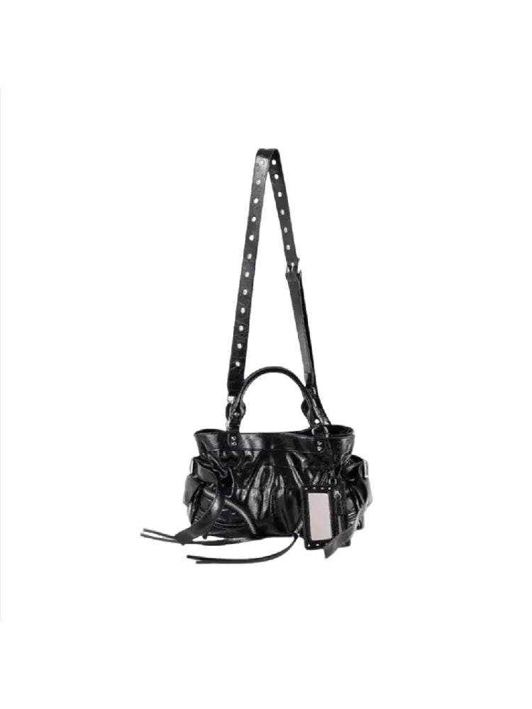 Punk Studded Shoulder Bag – Women's Y2K Gothic PU Leather Handbag with Rivets