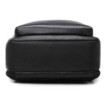 Genuine Leather Men's Laptop Backpack – 15.6 Inch Business Bag