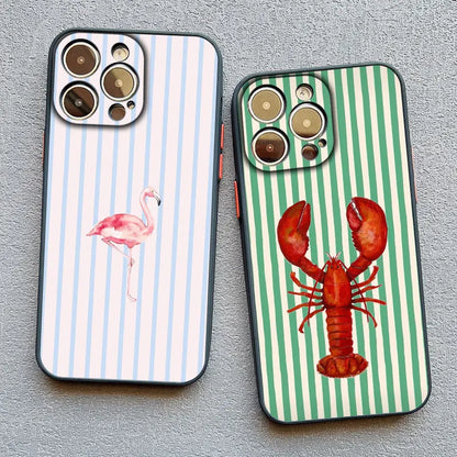 Dolphin Striped iPhone Case – iPhone 11 12 13 14 15 16 17 Pro Max Plus Mini