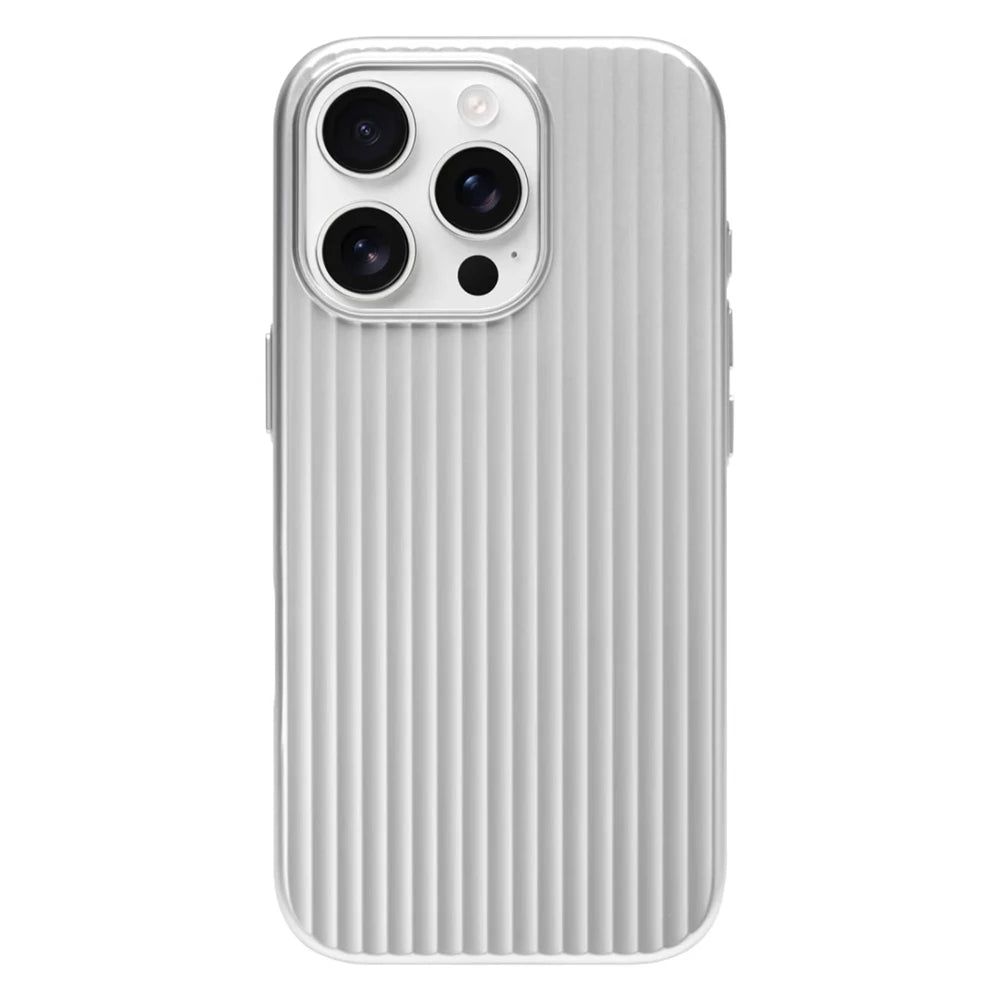 MagSafe Ribbed Stripe iPhone Case for 17 16 15 14 Pro Max – Matte Metal Finish
