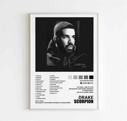 Drake Album Tracklist Poster – Hip Hop Music Wall Art