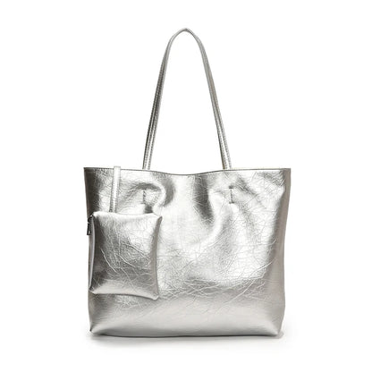 PU Leather Tote Bag – Large Capacity Shoulder Bag for Women