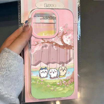 Kawaii Anime Cherry Blossom iPhone Case – Cute Cartoon Animals