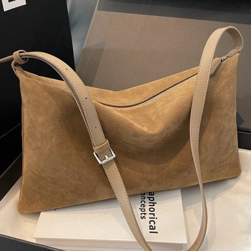Retro Frosted Shoulder Bag for Women – Textured Crossbody Handbag