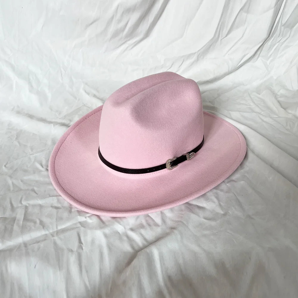 Wide Brim Cowboy Hat – Vintage Western Jazz Hat for Men & Women