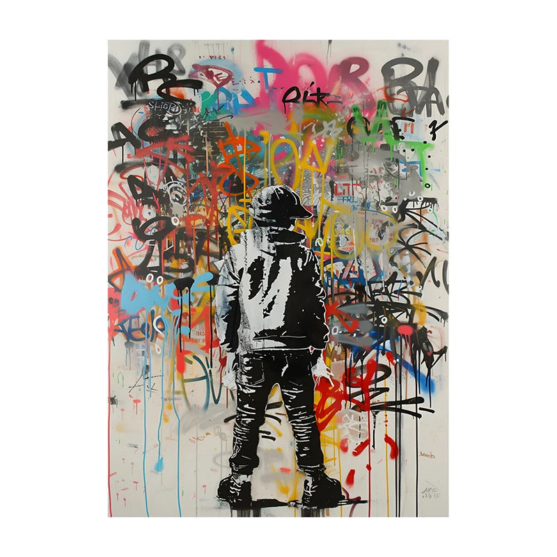 Graffiti Lion Art Poster – Colorful Abstract Canvas Wall Print