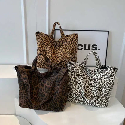 Leopard Design Korean Fashion Big Crossbody Bags