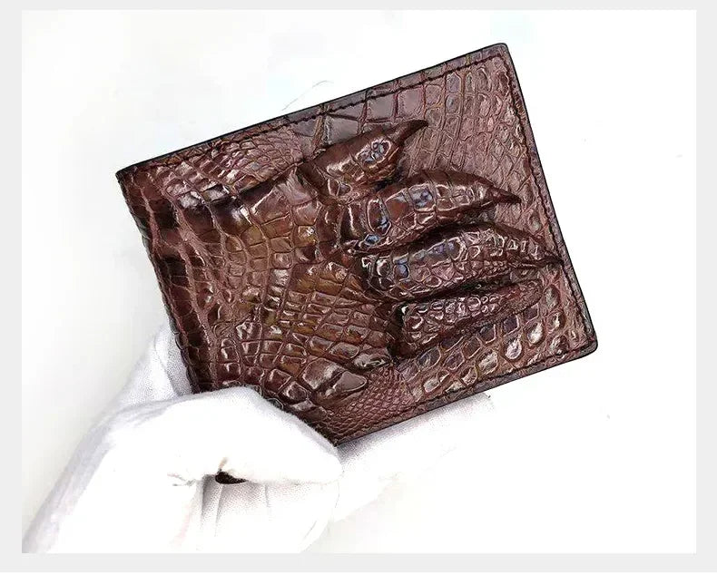 Crocodile Leather Men's Wallet – Luxury Short Bifold with Card Holder