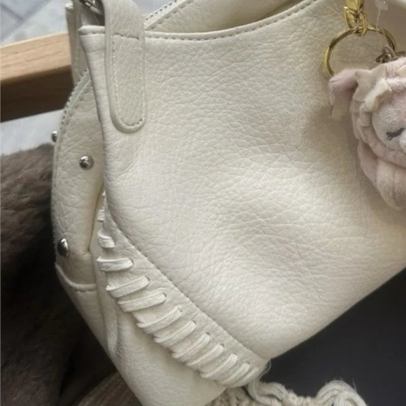 Hot Girls White Fashionable Sweet Cute Underarm Bag