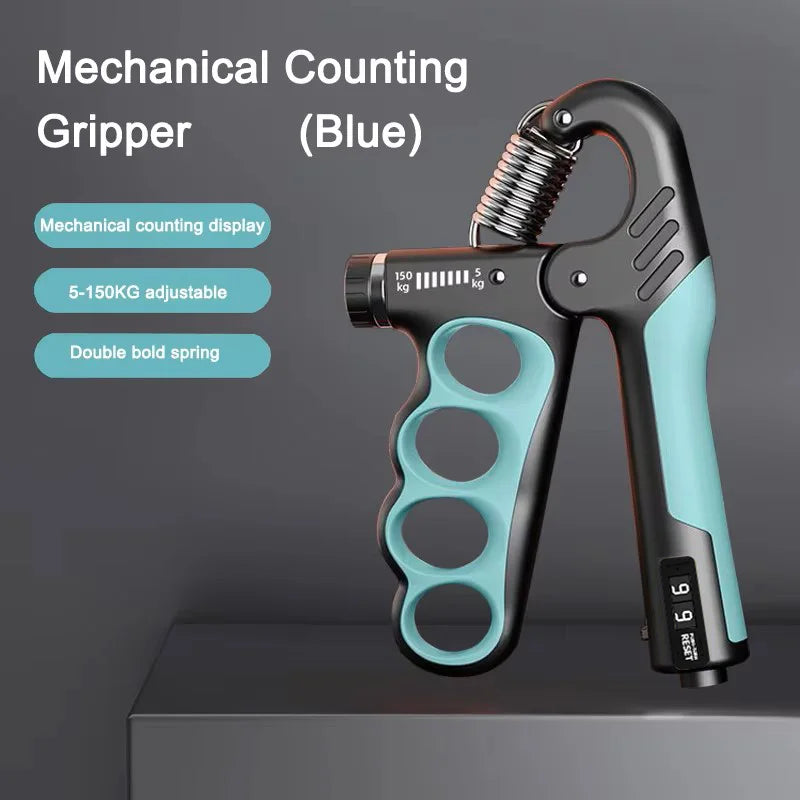 Adjustable Hand Grip Strengthener with Rep Counter 5–150kg