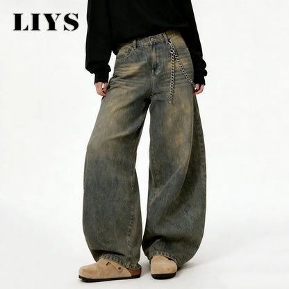 Men's Distressed Baggy Wide Leg Jeans – Y2K Streetwear
