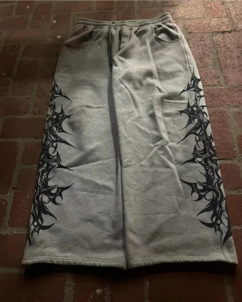 Y2K Harajuku Sweatpants – Tribal Print Loose Hip Hop Pants
