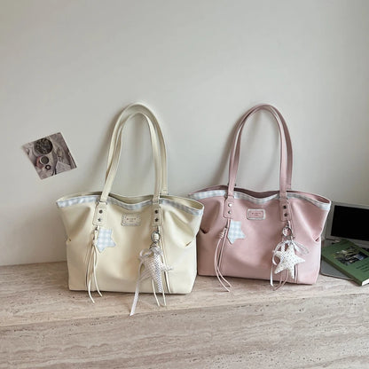Large Canvas Tote Bag for Women – Korean Style Shoulder Bag