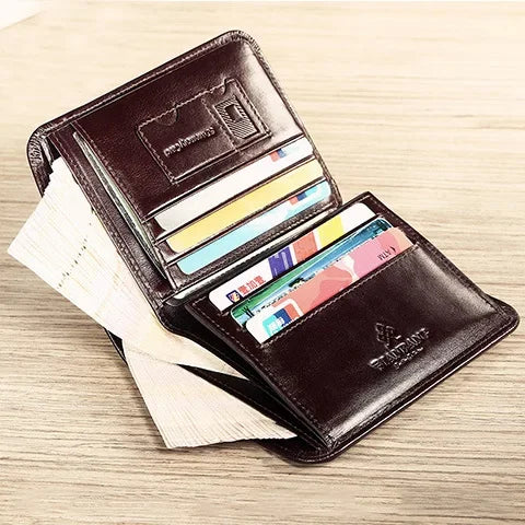 Men S Wallets 100 Cow Genuine Leather Short Wallet Male Cash Purses Clutch Boy 3 Fold Casual