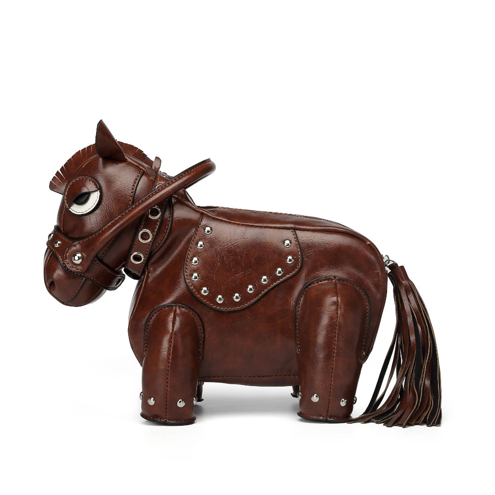 Fashion Pony Shaped Splicing Crossbody Shoulder Bag