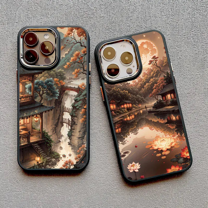 Mountain Peak Lake Vintage Silicone Phone Case