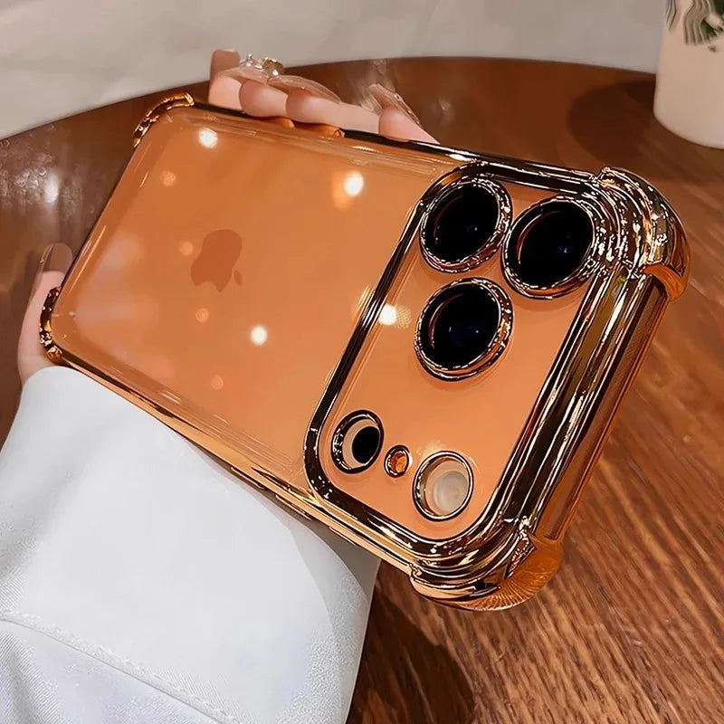 Electroplate Shockproof Clear iPhone Case with Lens Protector for iPhone 17 Series