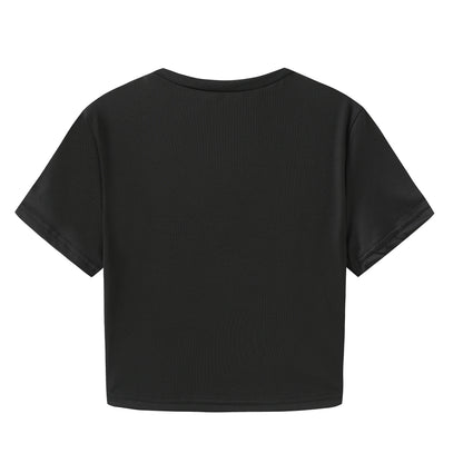 Spider Web Graphic Crop Top for Women – Slim Fit Tee