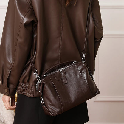 Retro Women's Genuine Cowhide Leather Shoulder Bag