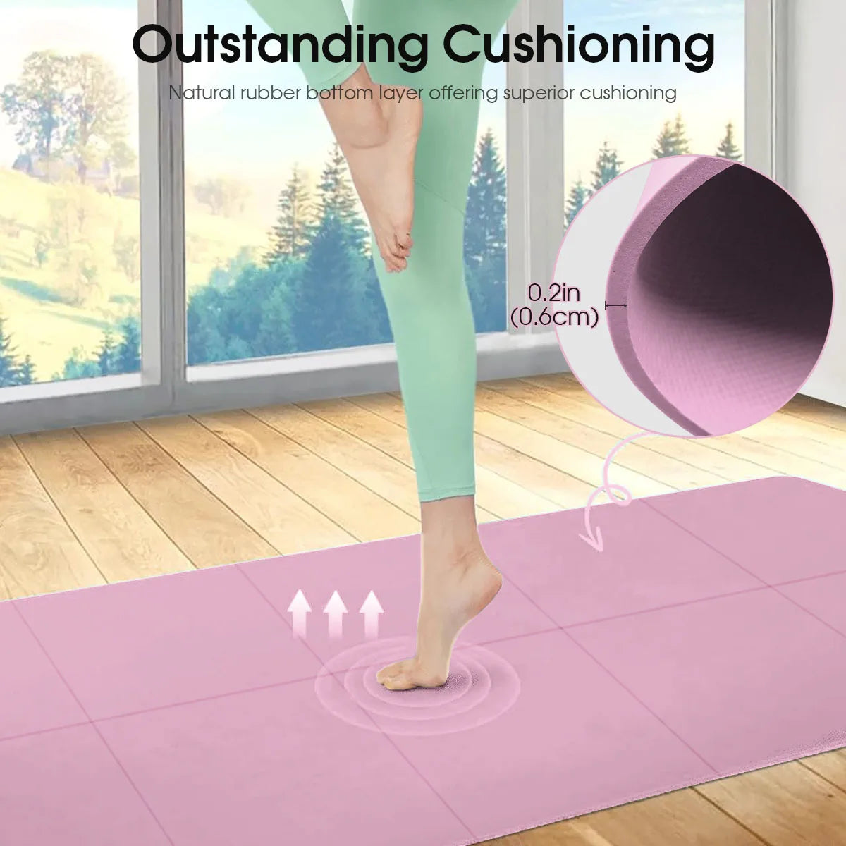 Non Slip Yoga Mat For Pilates Home Gym Workout
