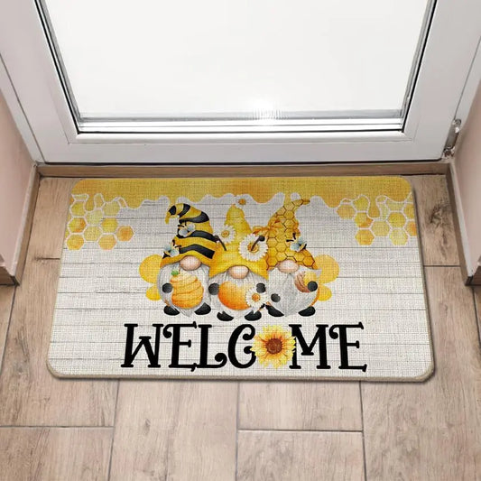 Sunflower Welcome Doormat – Spring Summer Floral Front Door Mat