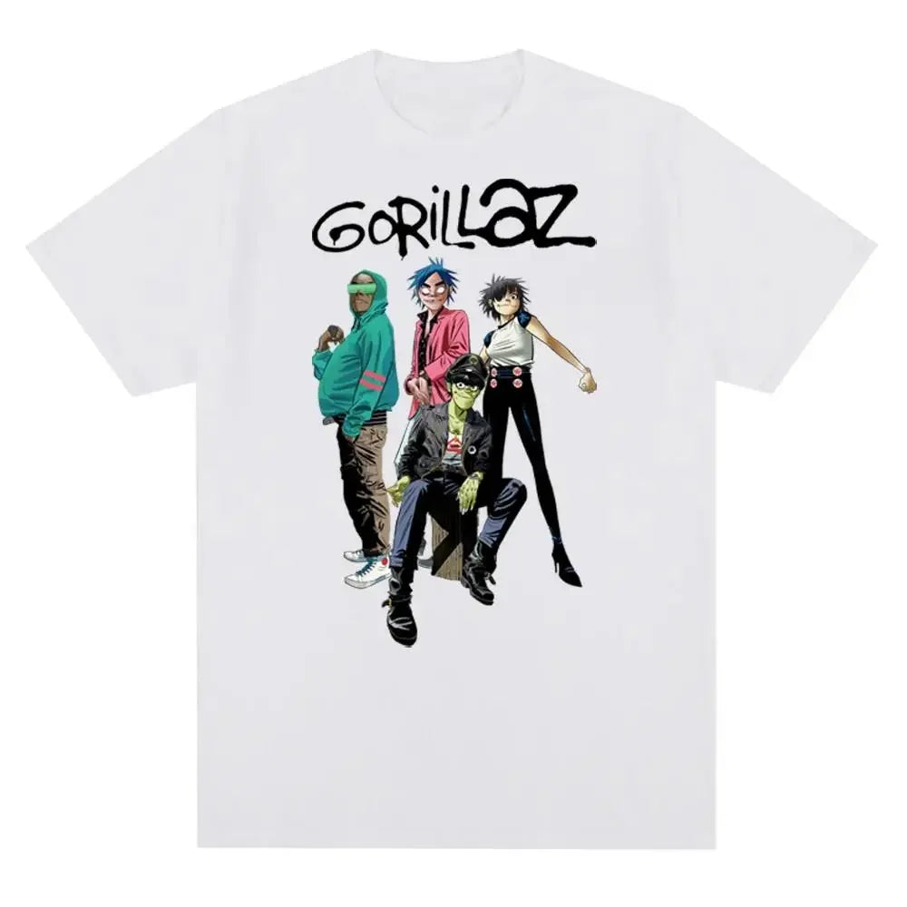 Gorillaz Graphic T-Shirt – 90s Punk Rock Band Tee Unisex