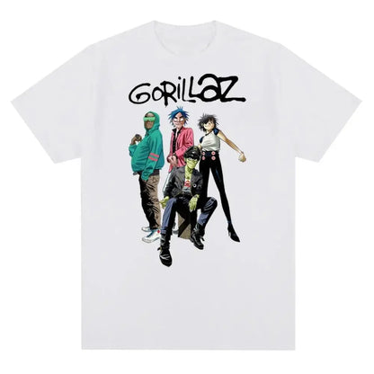 Gorillaz Graphic T-Shirt – 90s Punk Rock Band Tee Unisex