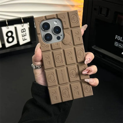Rilakkuma 3D Chocolate Bar iPhone Case – Cute Soft Silicone