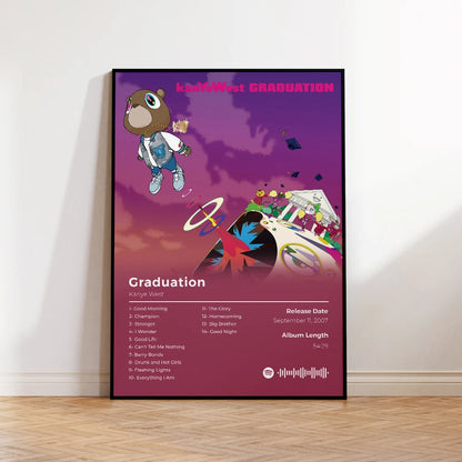 Kanye West Graduation Album Poster Canvas Print Wall Art