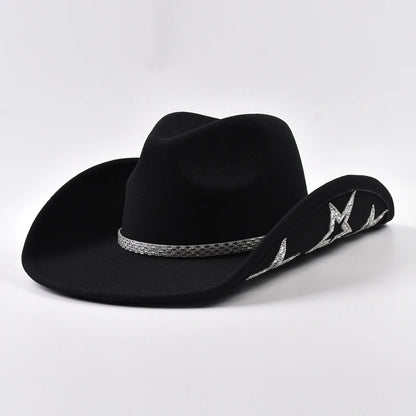 Rhinestone Star Cowgirl Hat – Wide Brim Western Cowboy Hat for Women