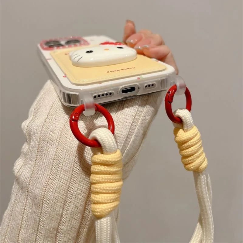 Hello Kitty Strawberry 3D Card Holder iPhone Case with Strap