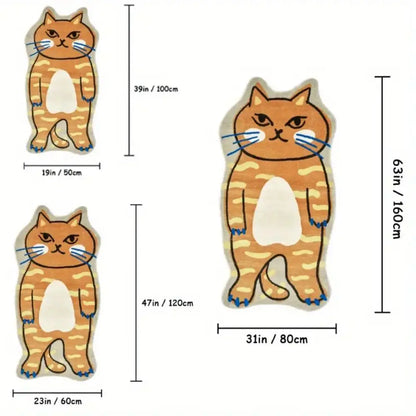 Cat Shaped Bedroom Rug – Cute Cartoon Floor Mat for Kids & Pets