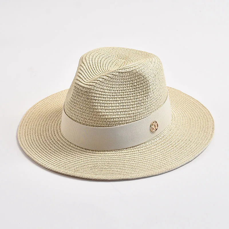 Panama Straw Sun Hat Unisex Elegant Beach Travel Hat
