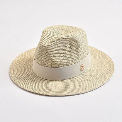 Panama Straw Sun Hat Unisex Elegant Beach Travel Hat