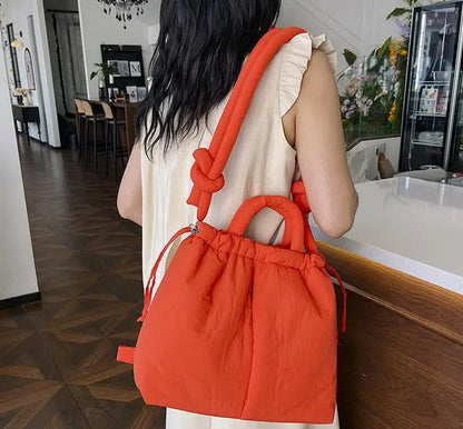 Puffer Tote Bag – Women's Padded Nylon Shoulder Bag